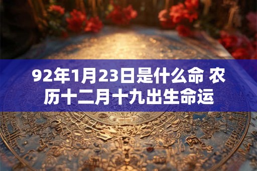 92年1月23日是什么命 农历十二月十九出生命运