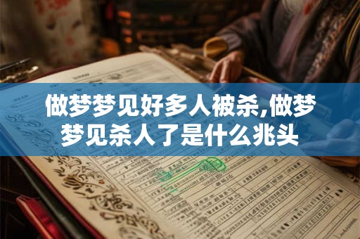 做梦梦见好多人被杀,做梦梦见杀人了是什么兆头