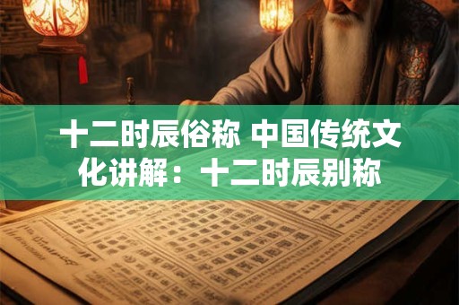 十二时辰俗称 中国传统文化讲解：十二时辰别称
