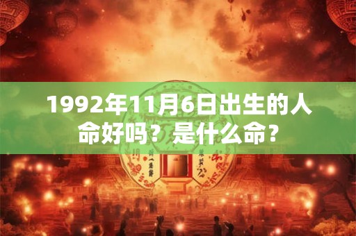 1992年11月6日出生的人命好吗？是什么命？