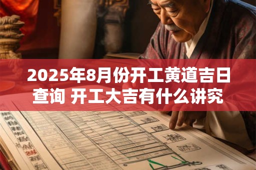 2025年8月份开工黄道吉日查询 开工大吉有什么讲究