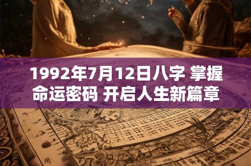 1992年7月12日八字 掌握命运密码 开启人生新篇章! 1992年7月12日八字 掌握命运密码 开启人生新篇章!