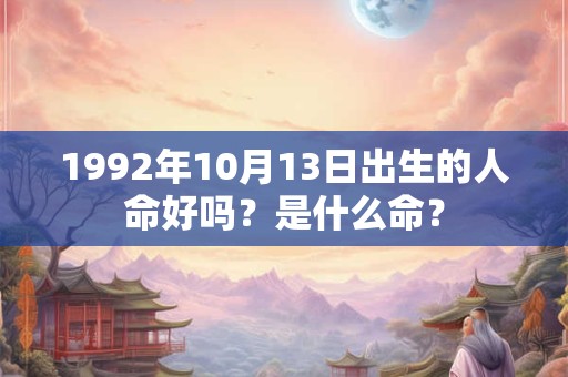 1992年10月13日出生的人命好吗？是什么命？