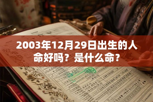 2003年12月29日出生的人命好吗？是什么命？