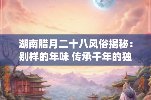 湖南腊月二十八风俗揭秘:别样的年味 传承千年的独特传统 湖南腊月二十八风俗揭秘:别样的年味 传承千年的独特传统