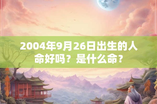 2004年9月26日出生的人命好吗？是什么命？