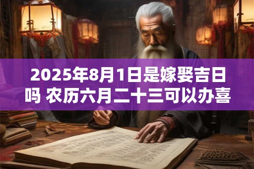 2025年8月1日是嫁娶吉日吗 农历六月二十三可以办喜酒吗