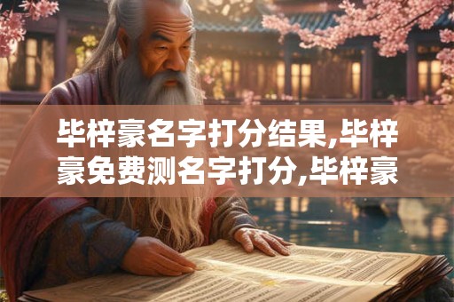 毕梓豪名字打分结果,毕梓豪免费测名字打分,毕梓豪周易免费测名字打分