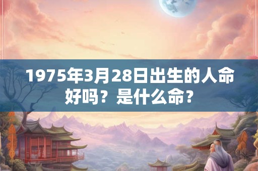 1975年3月28日出生的人命好吗？是什么命？