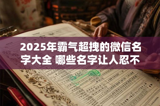 2025年霸气超拽的微信名字大全 哪些名字让人忍不住拜服