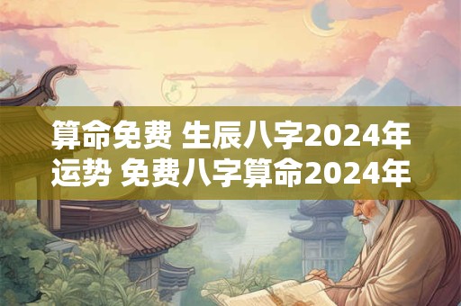 算命免费 生辰八字2024年运势 免费八字算命2024年个人运势