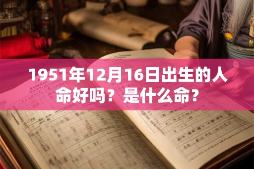 1951年12月16日出生的人命好吗？是什么命？