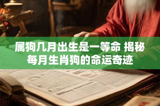 属狗几月出生是一等命 揭秘每月生肖狗的命运奇迹