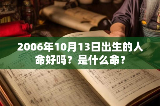 2006年10月13日出生的人命好吗？是什么命？