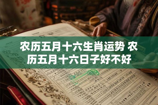 农历五月十六生肖运势 农历五月十六日子好不好