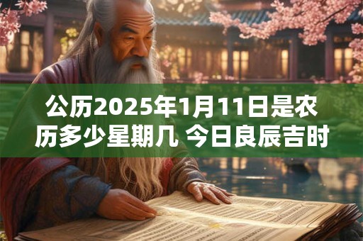 公历2025年1月11日是农历多少星期几 今日良辰吉时