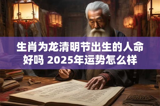 生肖为龙清明节出生的人命好吗 2025年运势怎么样