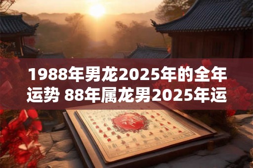 1988年男龙2025年的全年运势 88年属龙男2025年运气详解