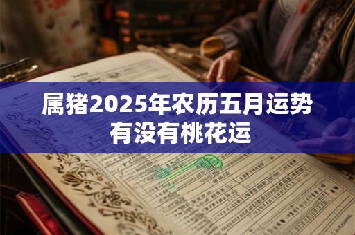 属猪2025年农历五月运势 有没有桃花运