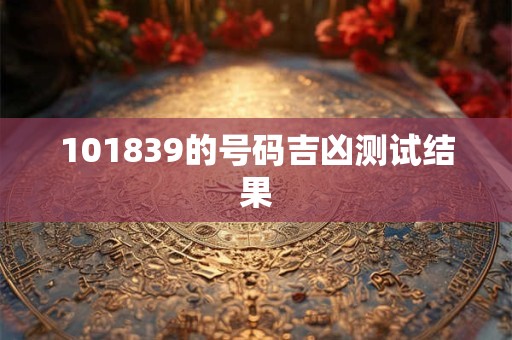 101839的号码吉凶测试结果