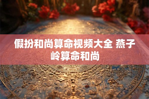 假扮和尚算命视频大全 燕子岭算命和尚