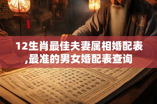 12生肖最佳夫妻属相婚配表,最准的男女婚配表查询