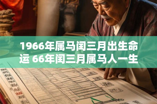 1966年属马闰三月出生命运 66年闰三月属马人一生运势