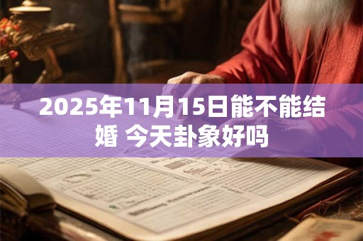 2026年11月15日能不能结婚 今天卦象好吗