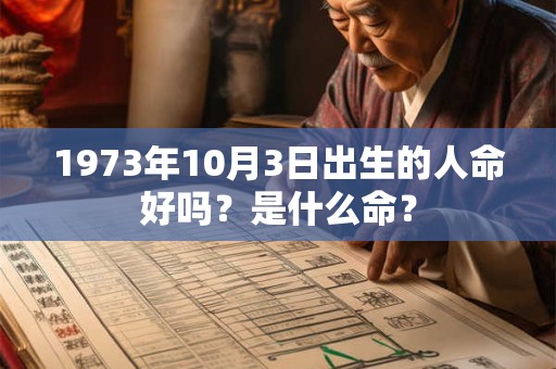 1973年10月3日出生的人命好吗？是什么命？