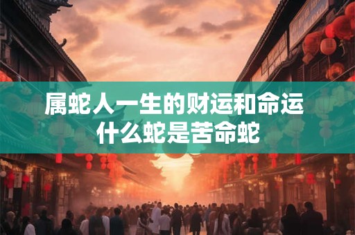 属蛇人一生的财运和命运 什么蛇是苦命蛇 属蛇人一生的财运和命运 什么蛇是苦命蛇