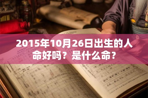 2015年10月26日出生的人命好吗？是什么命？