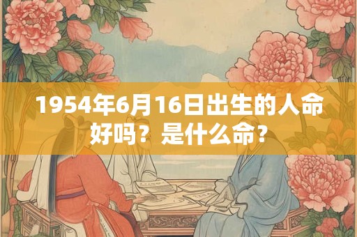 1954年6月16日出生的人命好吗？是什么命？