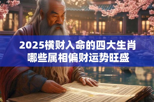 2025横财入命的四大生肖 哪些属相偏财运势旺盛
