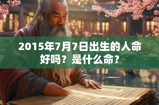 2015年7月7日出生的人命好吗？是什么命？