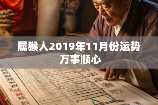 属猴人2019年11月份运势 万事顺心