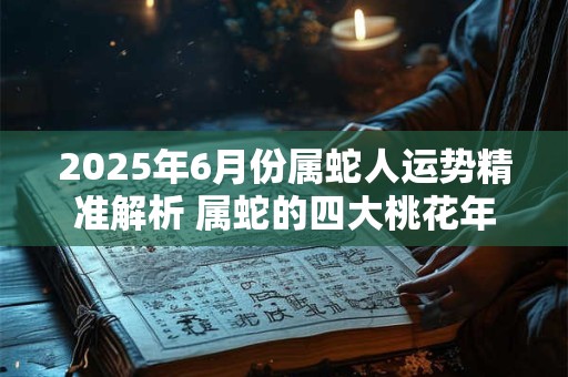 2025年6月份属蛇人运势精准解析 属蛇的四大桃花年