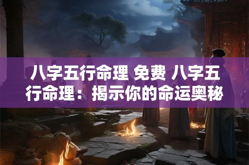 八字五行命理 免费 八字五行命理:揭示你的命运奥秘! 八字五行命理 免费 八字五行命理:揭示你的命运奥秘!