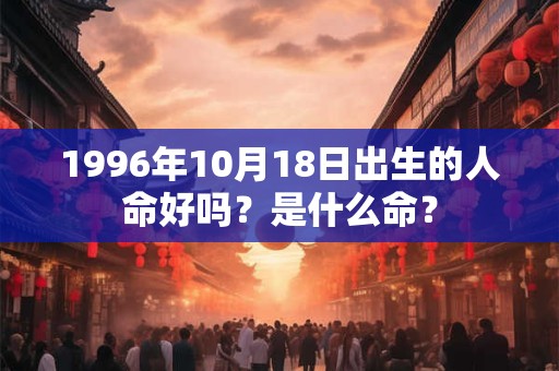 1996年10月18日出生的人命好吗？是什么命？