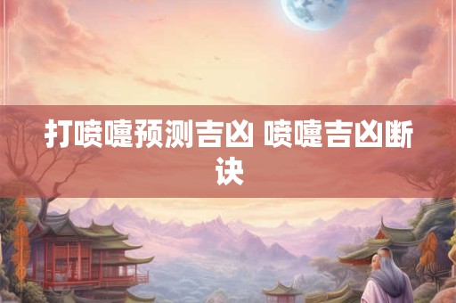 打喷嚏预测吉凶 喷嚏吉凶断诀