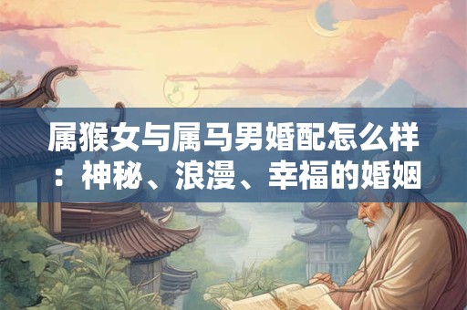 属猴女与属马男婚配怎么样:神秘、浪漫、幸福的婚姻之旅 属猴女与属马男婚配怎么样:神秘、浪漫、幸福的婚姻之旅
