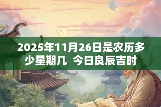 2025年11月26日是农历多少星期几  今日良辰吉时