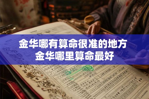 金华哪有算命很准的地方 金华哪里算命最好