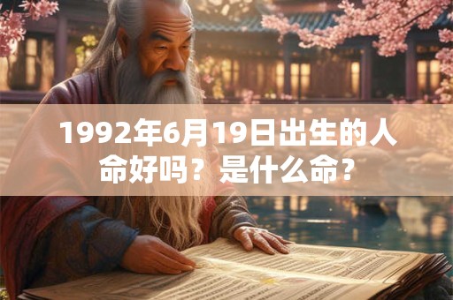 1992年6月19日出生的人命好吗？是什么命？