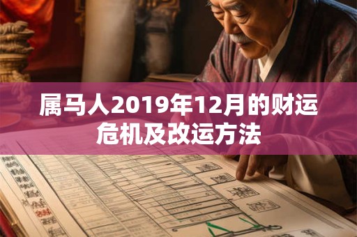 属马人2019年12月的财运危机及改运方法