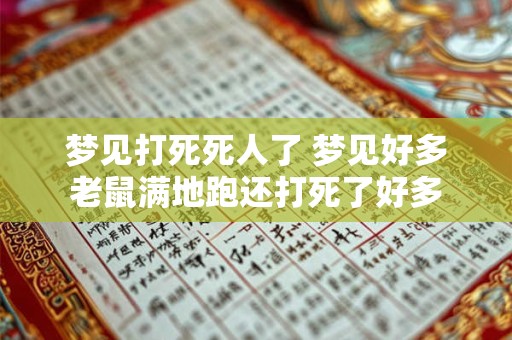 梦见打死死人了 梦见好多老鼠满地跑还打死了好多