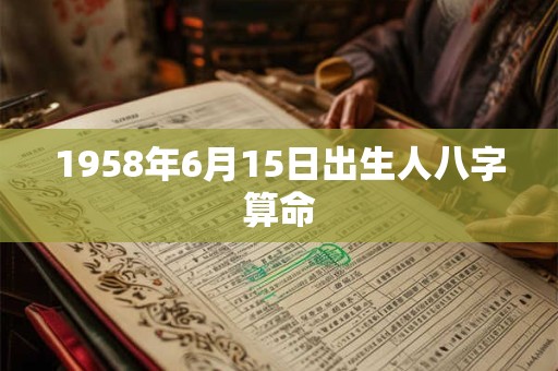 1958年6月15日出生人八字算命