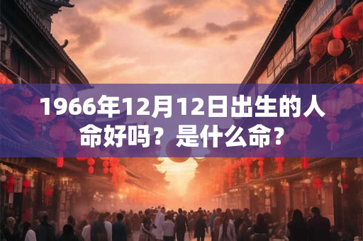 1966年12月12日出生的人命好吗？是什么命？