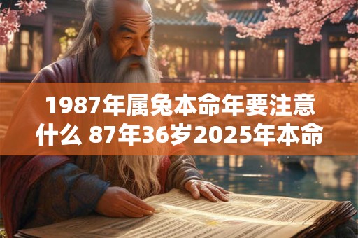 1987年属兔本命年要注意什么 87年36岁2025年本命年佩戴什么好