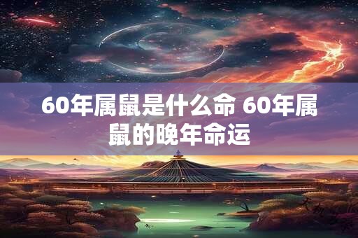 60年属鼠是什么命 60年属鼠的晚年命运