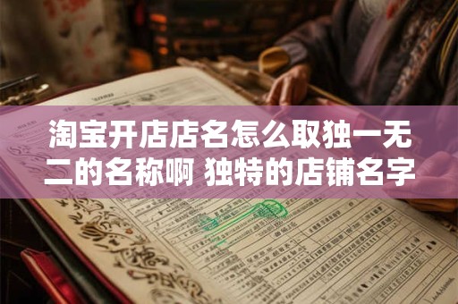 淘宝开店店名怎么取独一无二的名称啊 独特的店铺名字